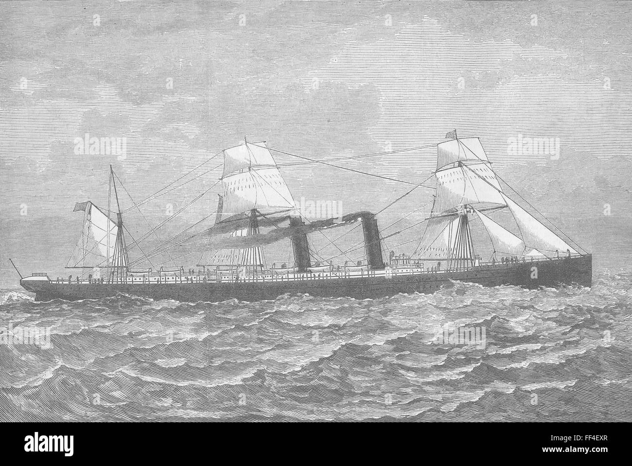 Serbie nouveau navire de Cunard en 1881. Illustrated London News Banque D'Images