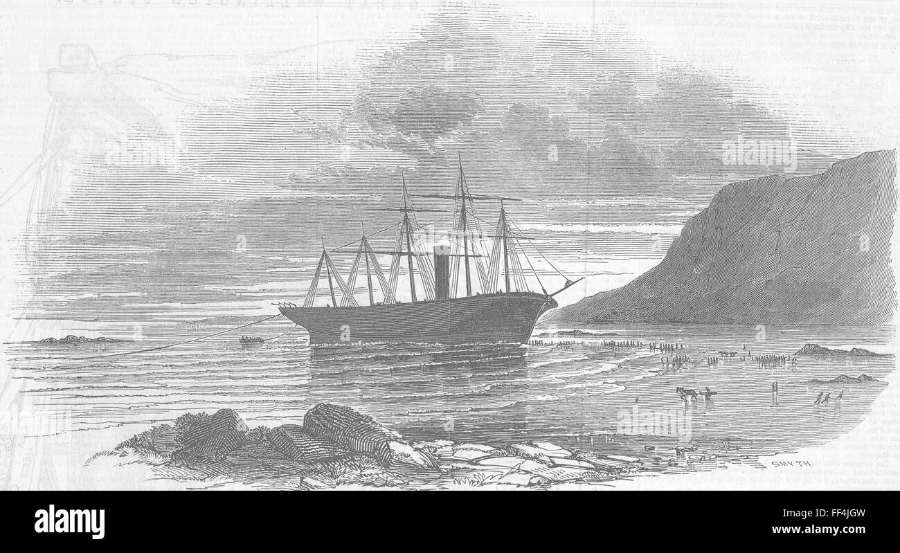 L'Irlande Grande-bretagne Gt-navire à terre Rathmullan 1846. Illustrated London News Banque D'Images