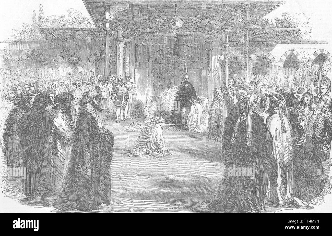 Bayram-Sultans LA TURQUIE Sérail de jardin Levee, 1856. Illustrated London News Banque D'Images