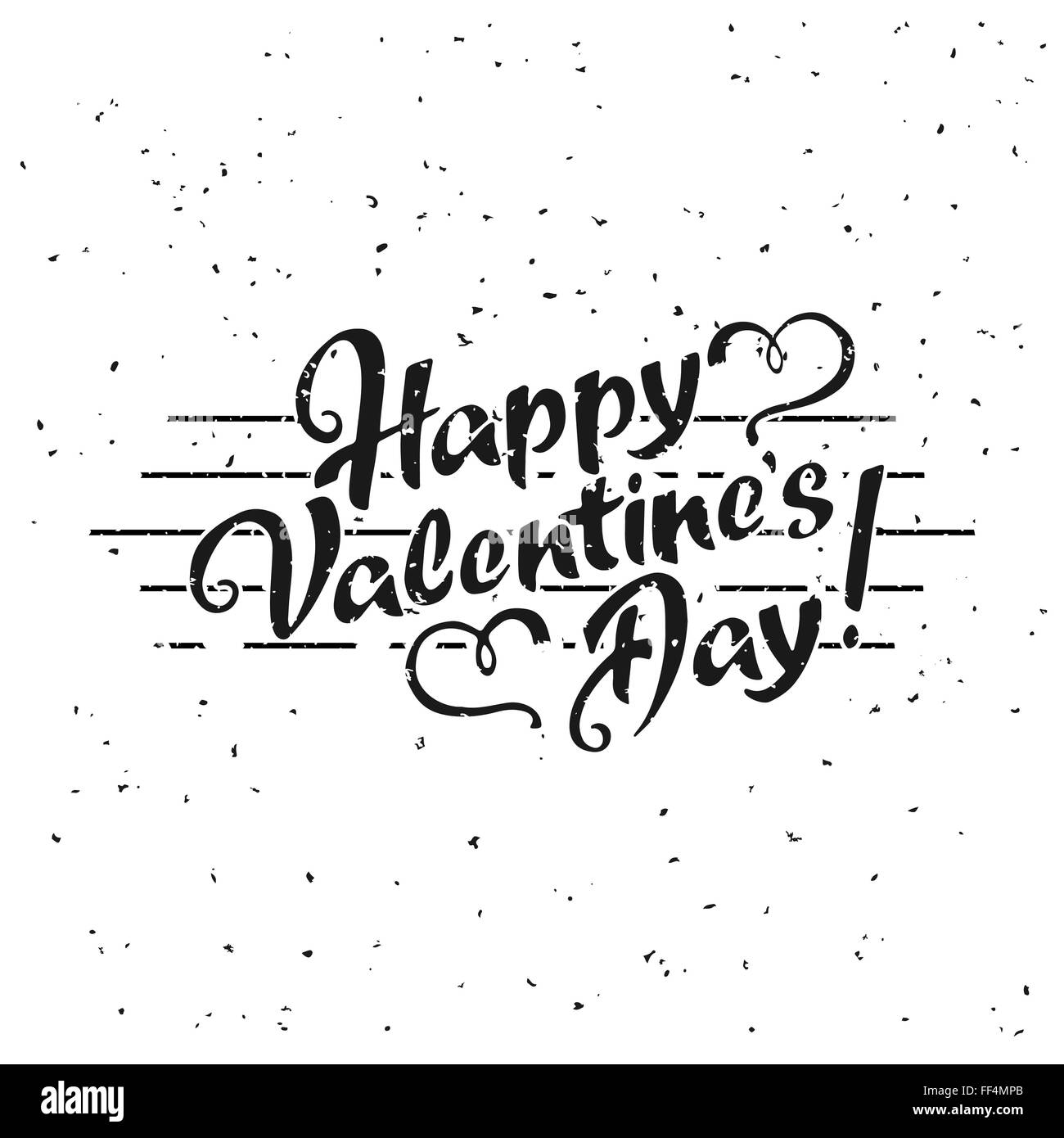 Happy Valentine's Day lettrage dessiné à la main sur fond blanc pour votre conception Illustration de Vecteur