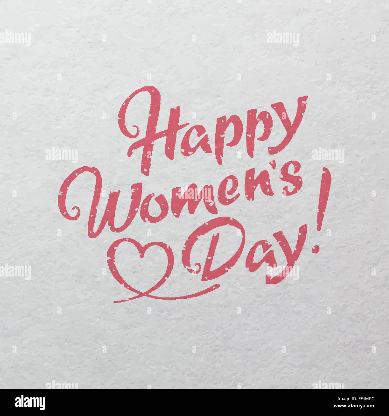 Bonne Journée de la femme un lettrage dessiné à la main sur papier aquarelle texture pour votre conception Illustration de Vecteur