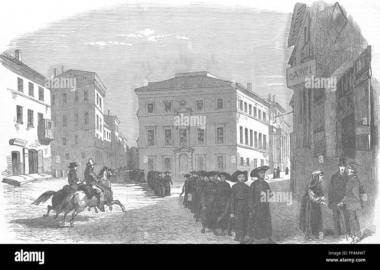 Collège d'Italie la propagande à Rome 1851. Illustrated London News Banque D'Images