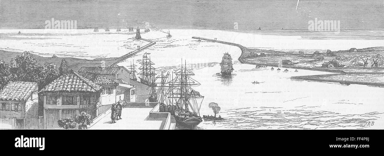 MILITARIA w/ Pasha-Turkish Hobart flotte au Danube 1877. Le graphique Banque D'Images