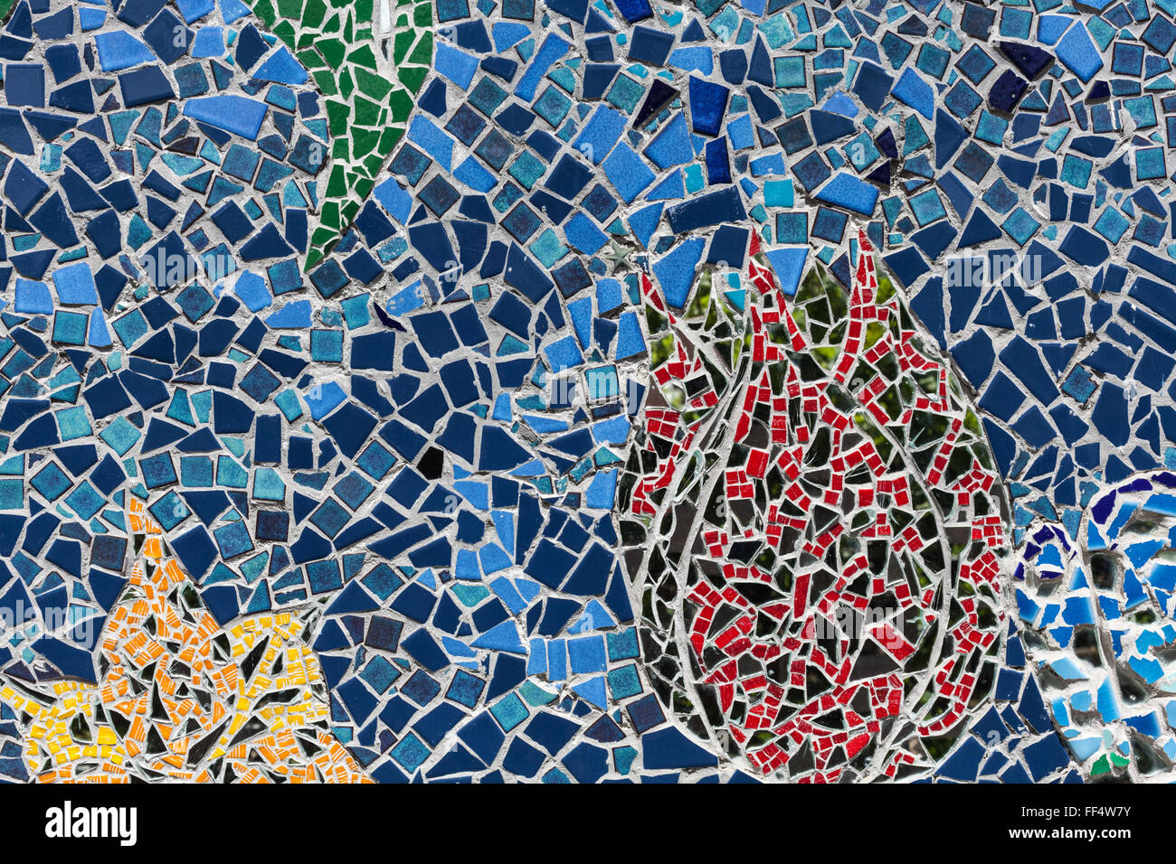 Gros plan du mur mosaïque abstraite Banque D'Images