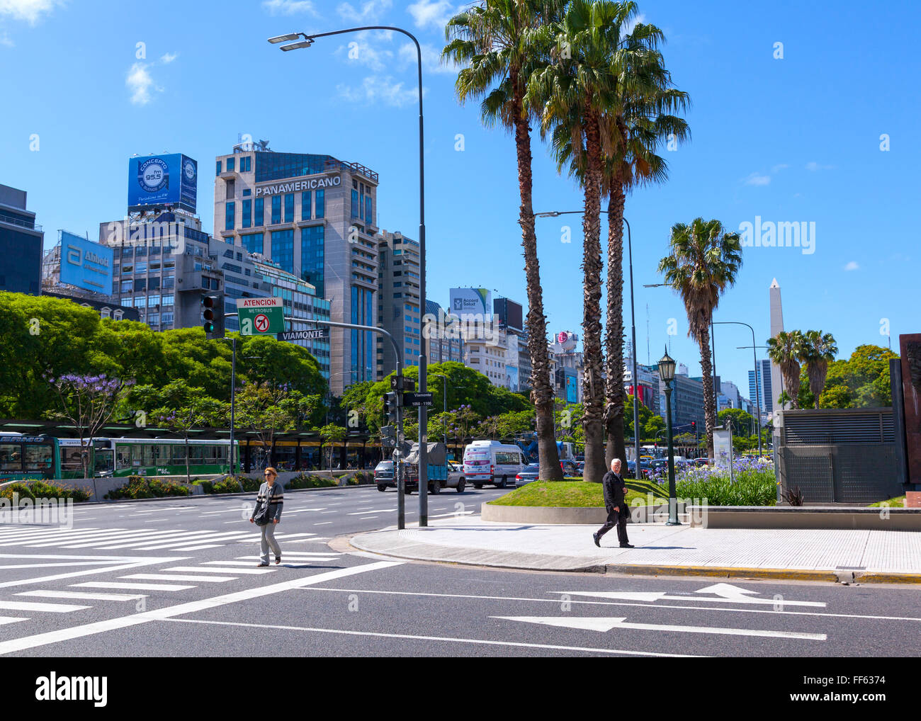 Av 9 de Julio, Buenos Aires, Argentine Banque D'Images