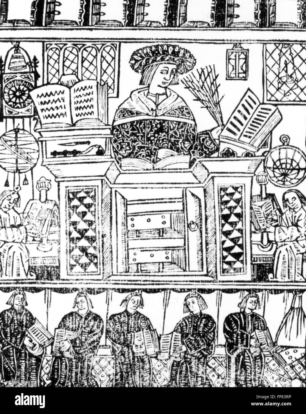 Pédagogie, université, conférence, coupe de bois, hors manuel pour l'astronomie et le calcul calendrique, Oxford, 1519, droits additionnels-Clearences-non disponible Banque D'Images