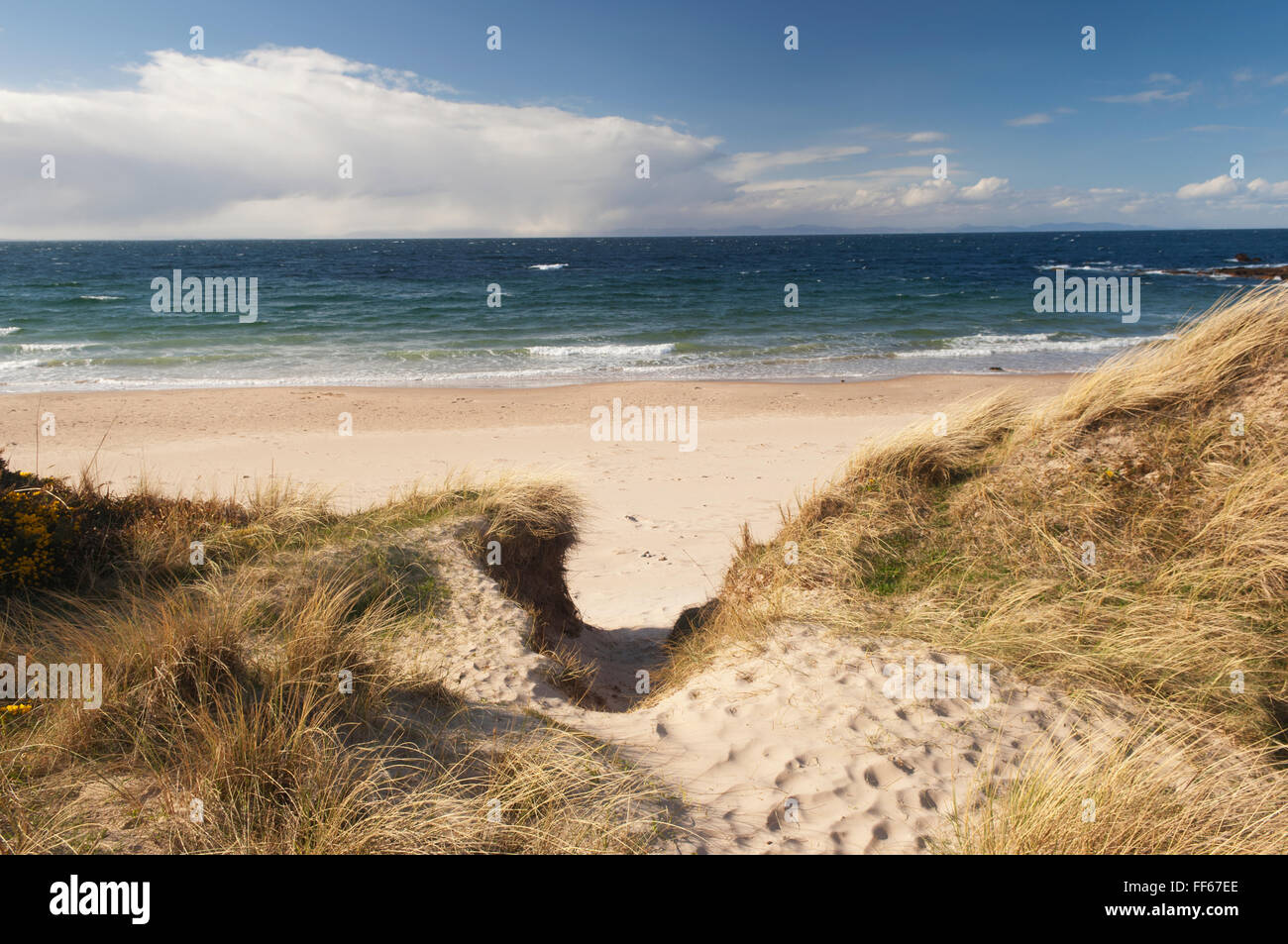 La plage de Hopeman - Moray, en Écosse. Banque D'Images