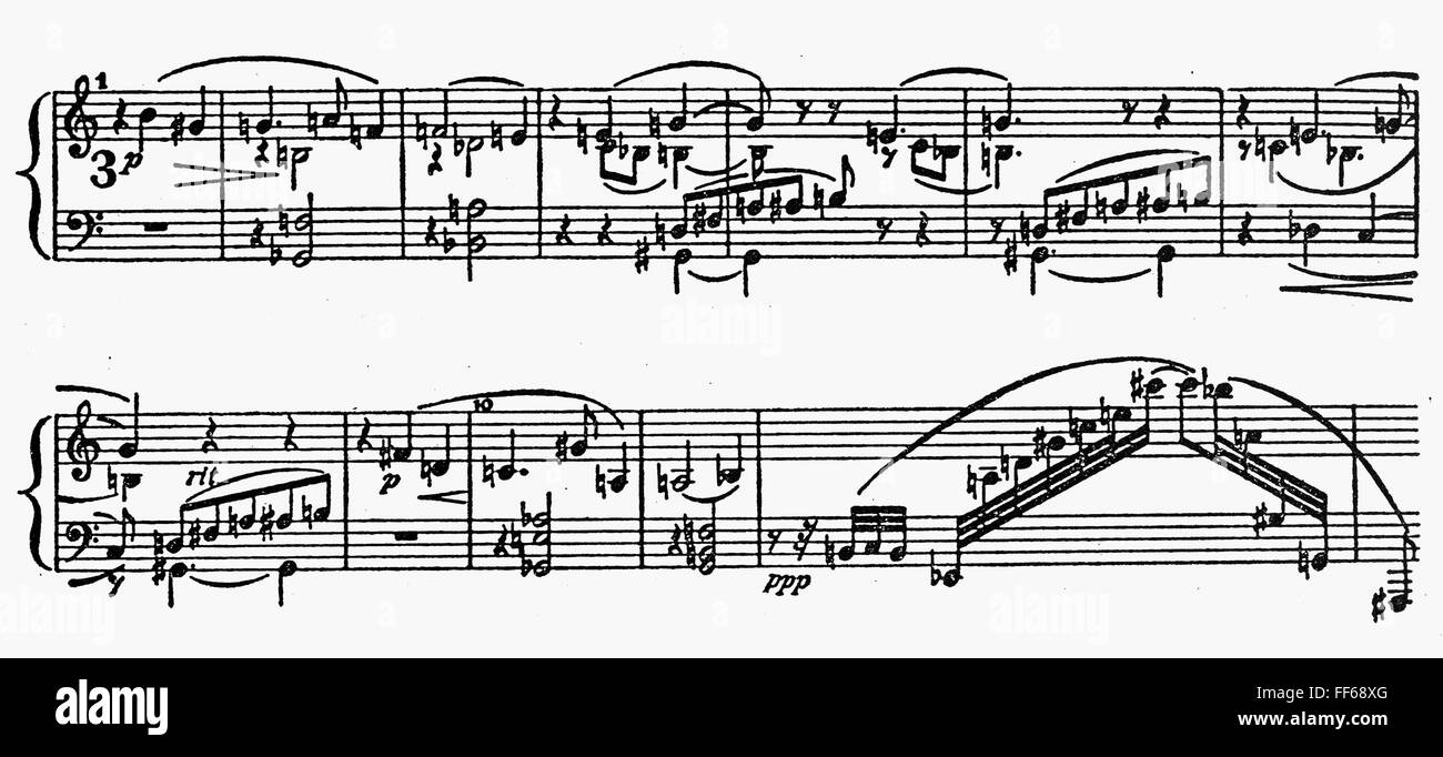 ARNOLD SCHOENBERG /n(1874-1951). Compositeur autrichien. Manuscrit pour  Schoenberg's 'Drei Klavierstuecke" (trois pièces pour piano), op. 11, 1909  Photo Stock - Alamy
