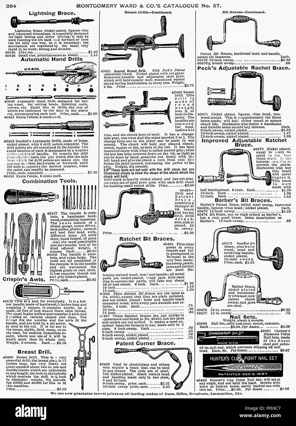 Publicité de l'outil, 1895. /Nde la Montgomery Ward & Co. catalogue de