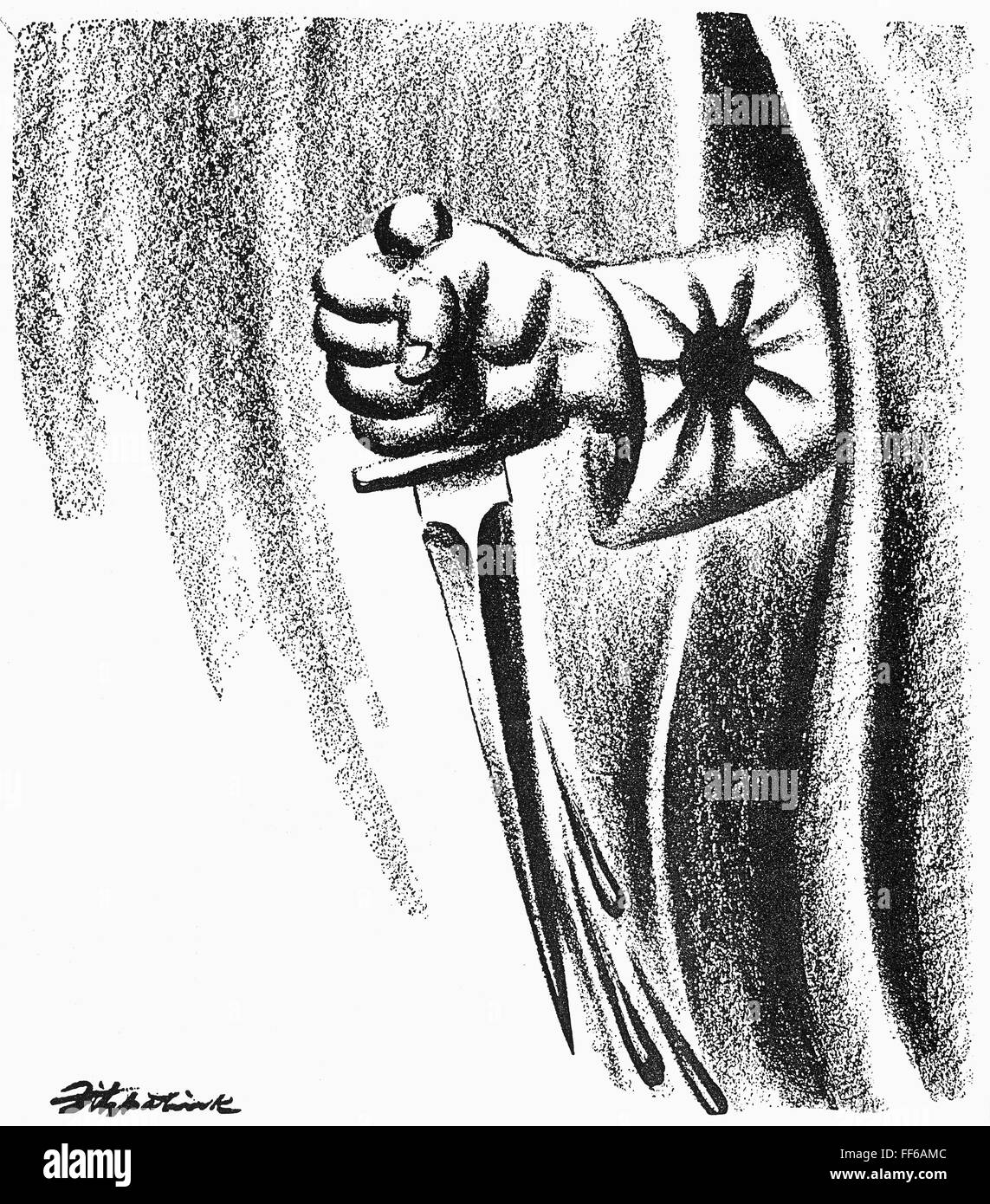 Attaque De Pearl Harbor 1941 N Til Frappe D Assassin Caricature De Daniel R Fitzpatrick Publie Dans Le Saint Louis Post Dispatch Le Lendemain De L Attaque Japonaise 7 Decembre 1941 Sur La Base Navale Americaine