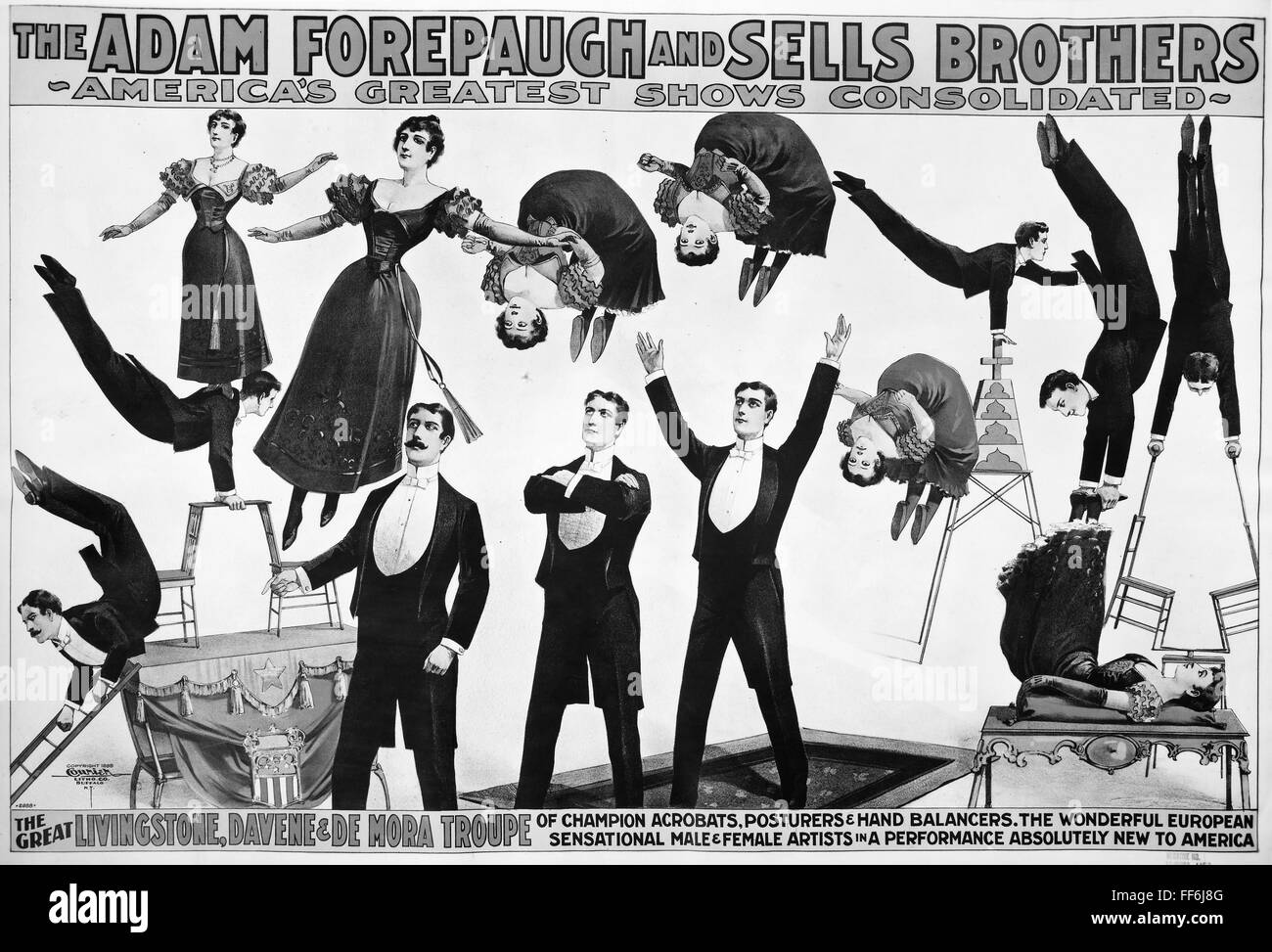 Affiche de cirque, 1898. /NLithograph, cuisine américaine. Banque D'Images
