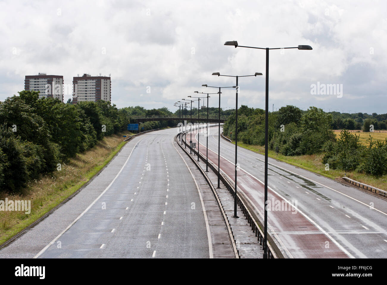 Autoroute M4 fermée à la circulation près de l'Autoroute, Heston Londres Banque D'Images