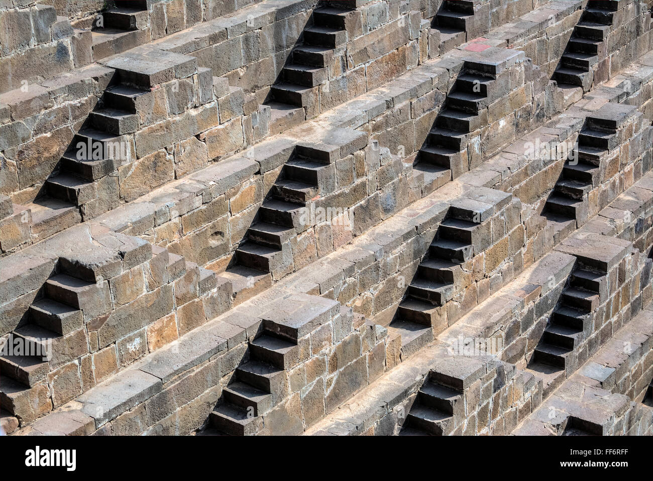 Chand Baori Abhaneri, Cage, Dausa, Rajasthan, Inde Banque D'Images