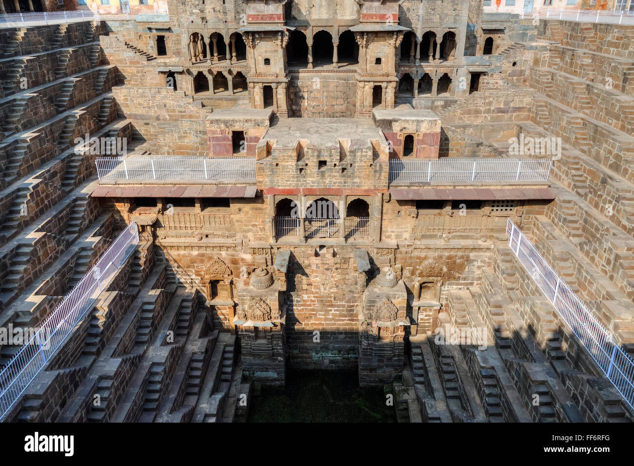 Chand Baori Abhaneri, Cage, Dausa, Rajasthan, Inde Banque D'Images