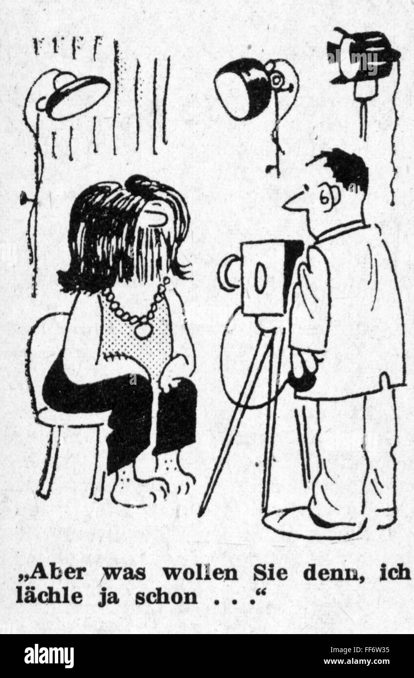 Photographie, caricature, 'mais que voulez-vous, je suis déjà souriant..., dessin, de: 'National-Zeitung', numéro 102, Berlin, 2.5.1971, droits supplémentaires-Clearences-non disponible Banque D'Images