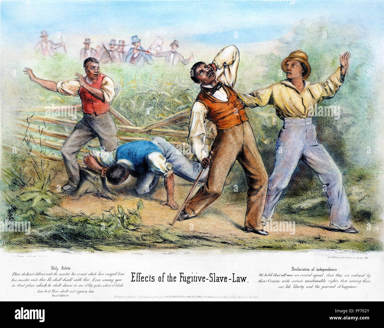 Caricature les esclaves en fuite. NEffects /de la Fugitive Slave Law