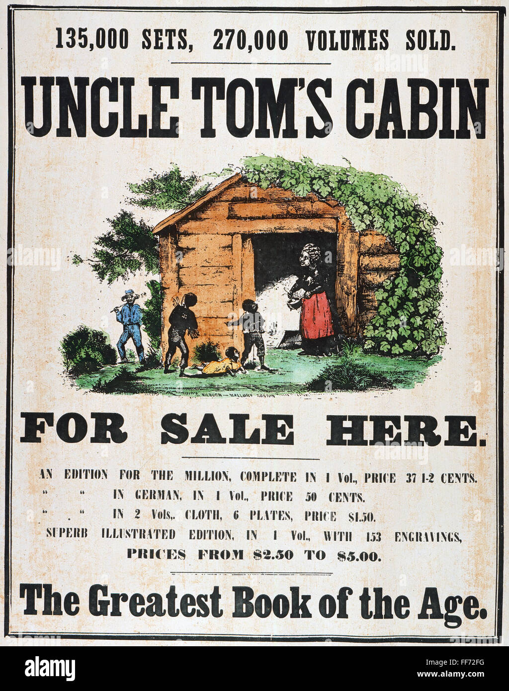 De l'Oncle Tom, c1860. /NAn American Booksellers' annonce, c1860, d'Harriet Beecher Stowe la case de l'Oncle Tom. Banque D'Images