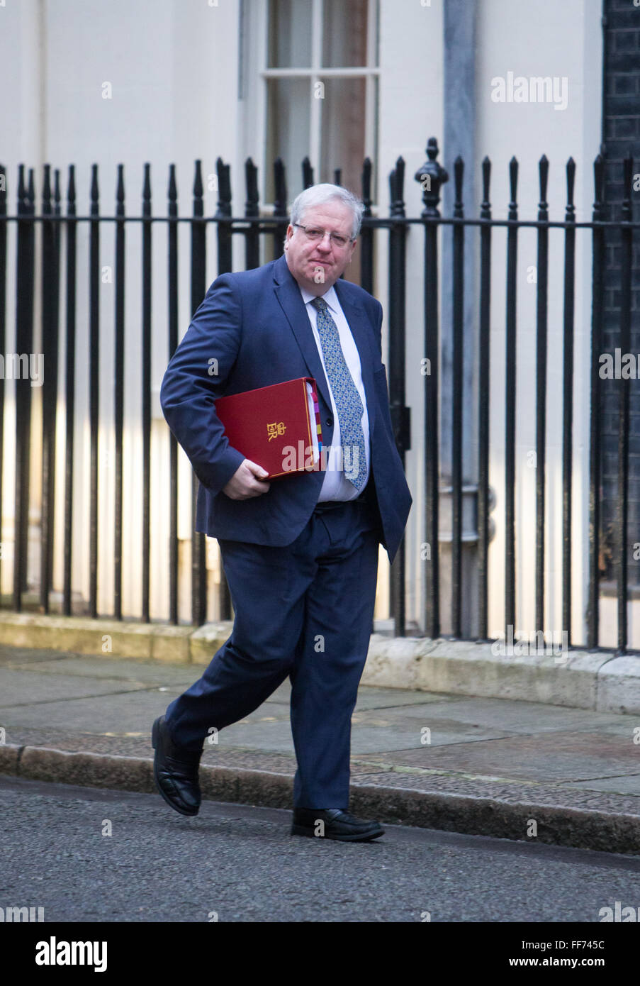 Patrick McLoughlin, secrétaire d'État aux Transports à Downing Street pour une réunion du cabinet Banque D'Images