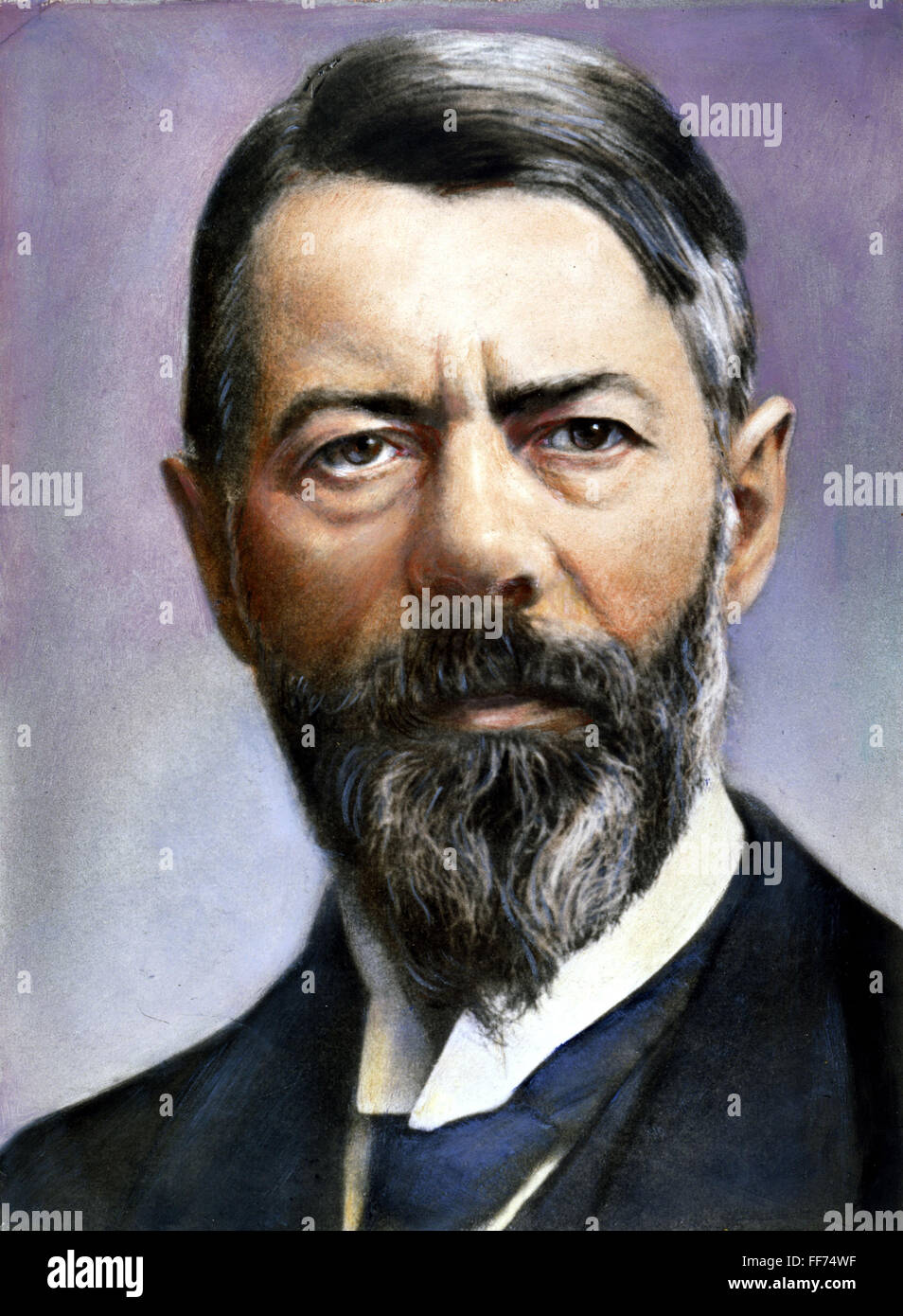 MAX WEBER (1864-1920). Économiste politique /nGerman et sociologue. Huile à une photographie. Banque D'Images