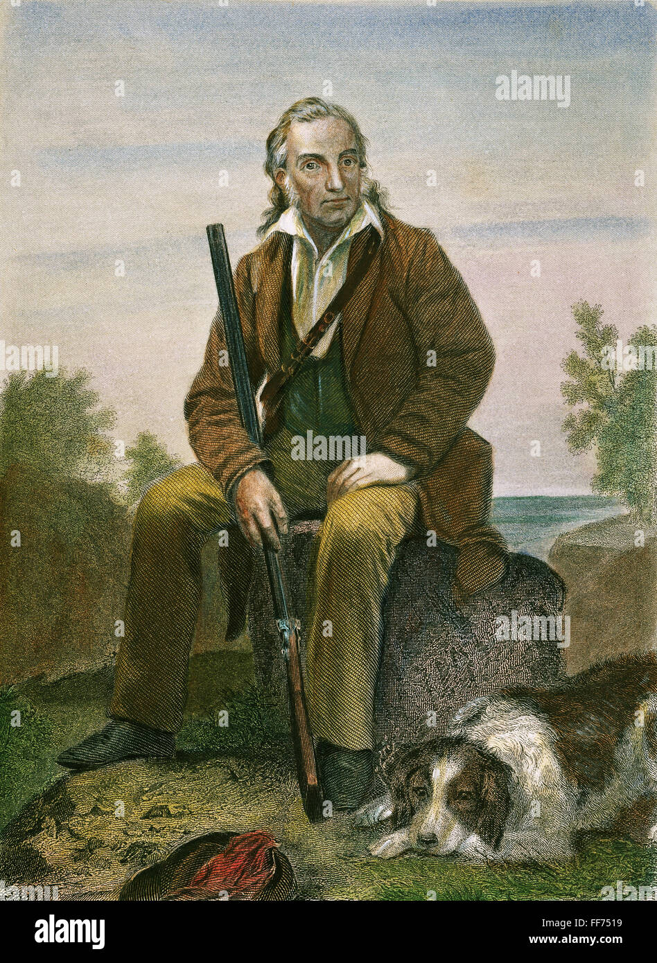 JOHN JAMES AUDUBON /n(1785-1851). Artiste et ornithologue américain. Gravure américaine, 19e siècle, d'après une peinture par Alonzo Chappel. Banque D'Images