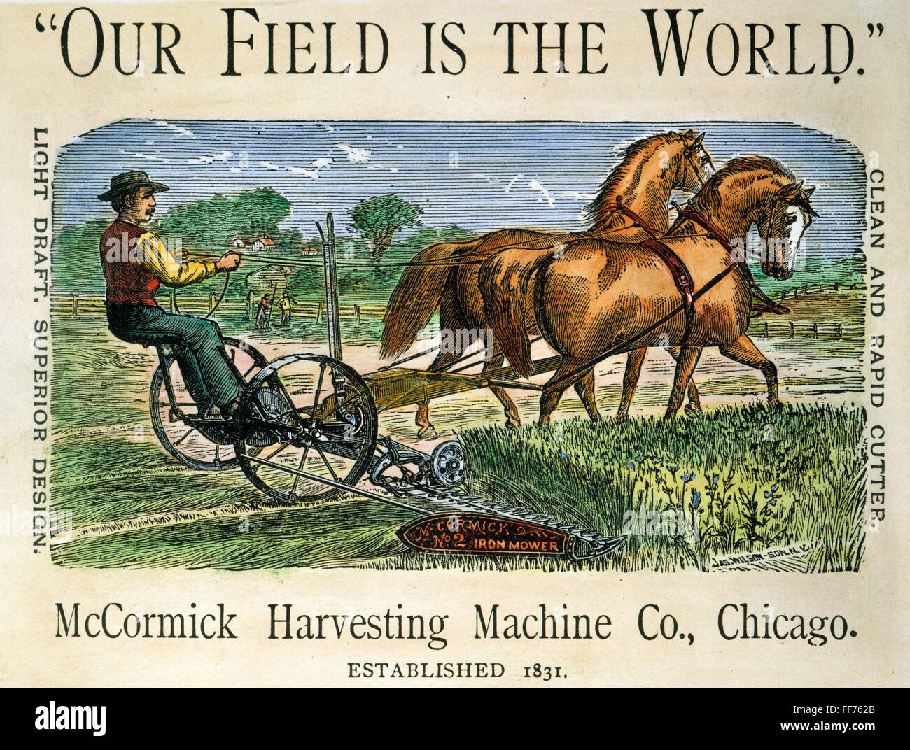 McCORMICK REAPER, c1875. /NMcCormick la récolte Machine Company annonce, à partir d'un magazine agricole américaine. Banque D'Images