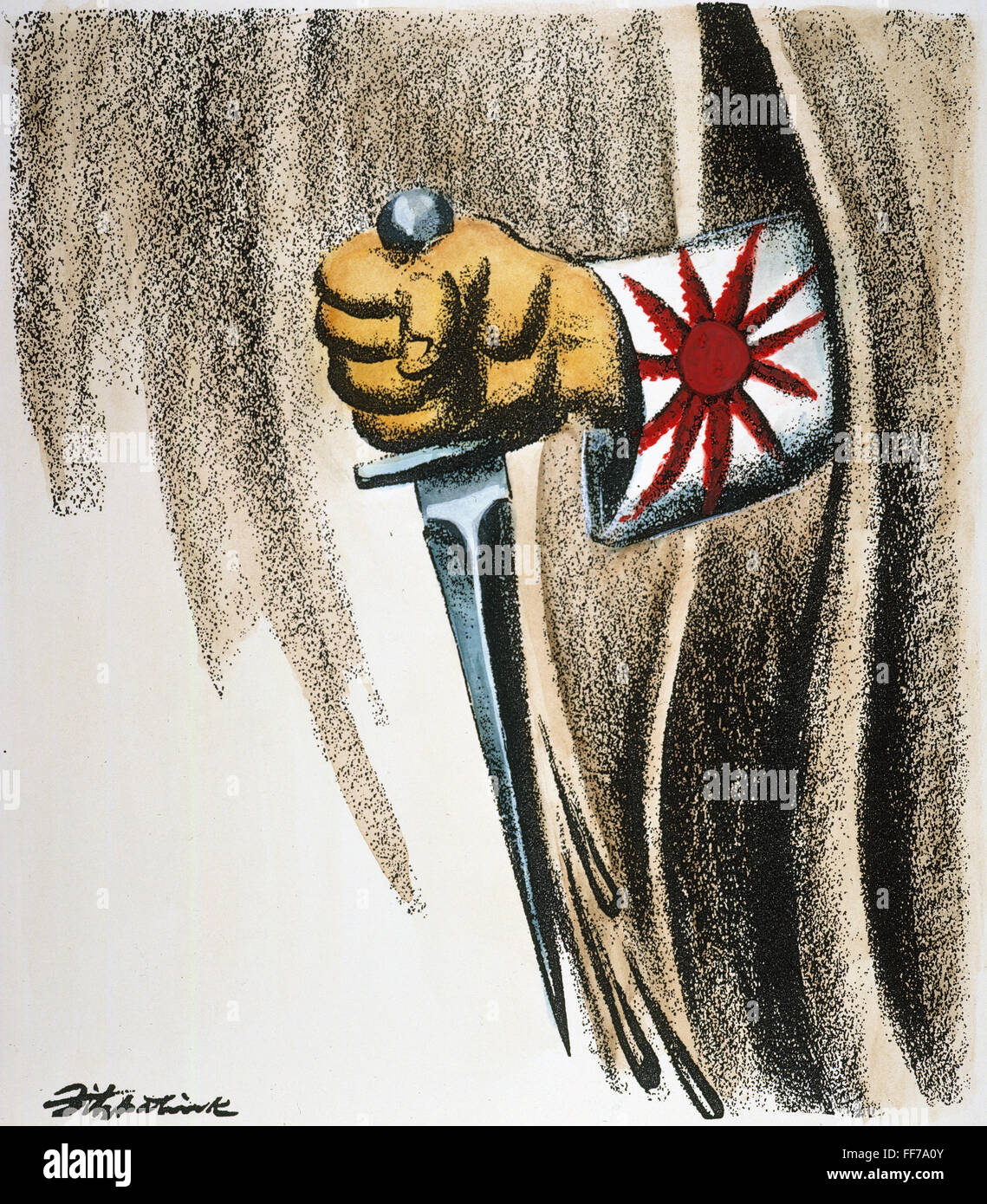 Attaque De Pearl Harbor 1941 N Til Greves Assassin Caricature Par Daniel R Fitzpatrick Publie Dans Le Saint Louis Post Dispatch Le Jour Apres L Attaque Japonaise 7 Decembre 1941 Sur La Base Navale
