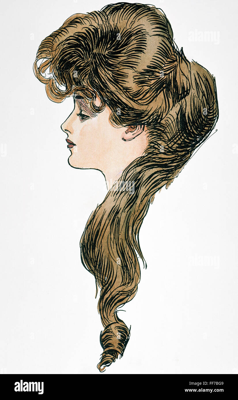GIBSON GIRL, 1903. /N'Til Point d'interrogation." Dessin, 1903, par Charles Dana Gibson. Banque D'Images