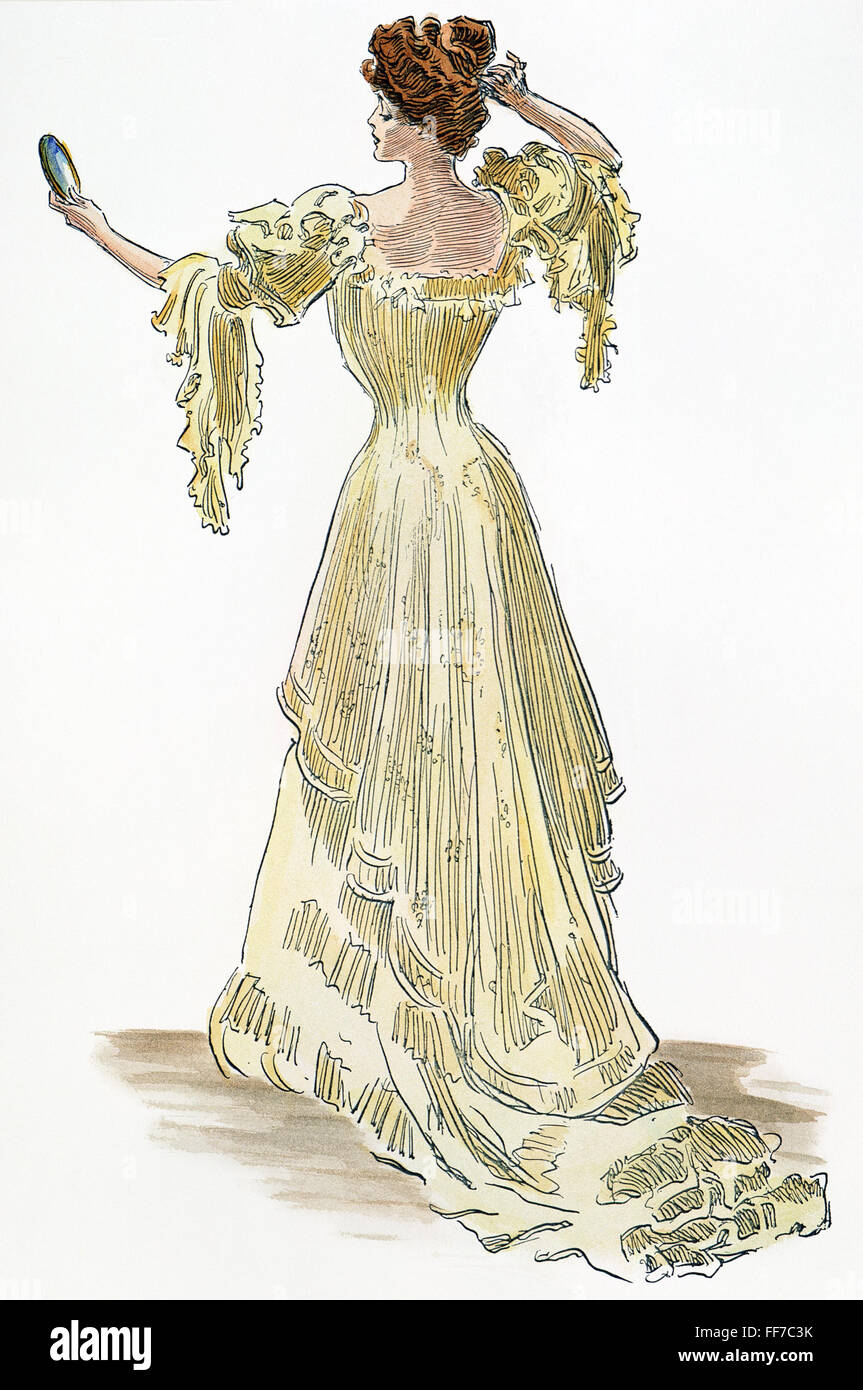 Une GIBSON GIRL, 1903. /NDrawing par Charles Dana Gibson, 1903. Banque D'Images