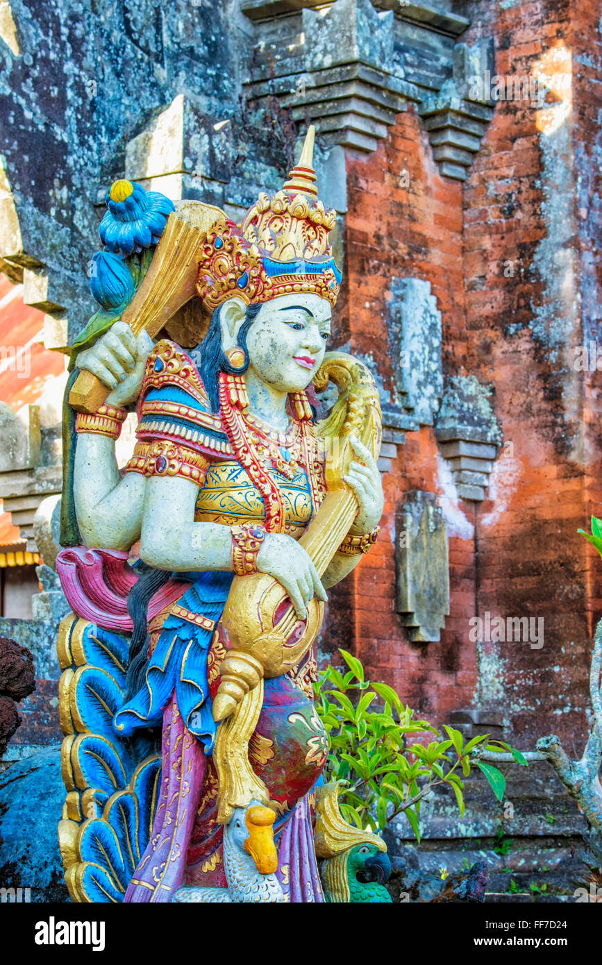 Statue, Pura Ulun Danu Batur temple, Bali, Indonésie Banque D'Images