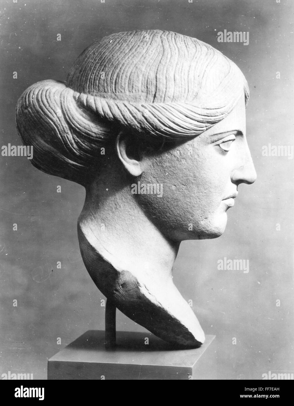 Beaux-arts, Grèce, buste féminin, copie d'un original dans le style sévère, vers 480 av. J.-C., Metropolitan Museum, New York, droits supplémentaires-Clearences-non disponible Banque D'Images