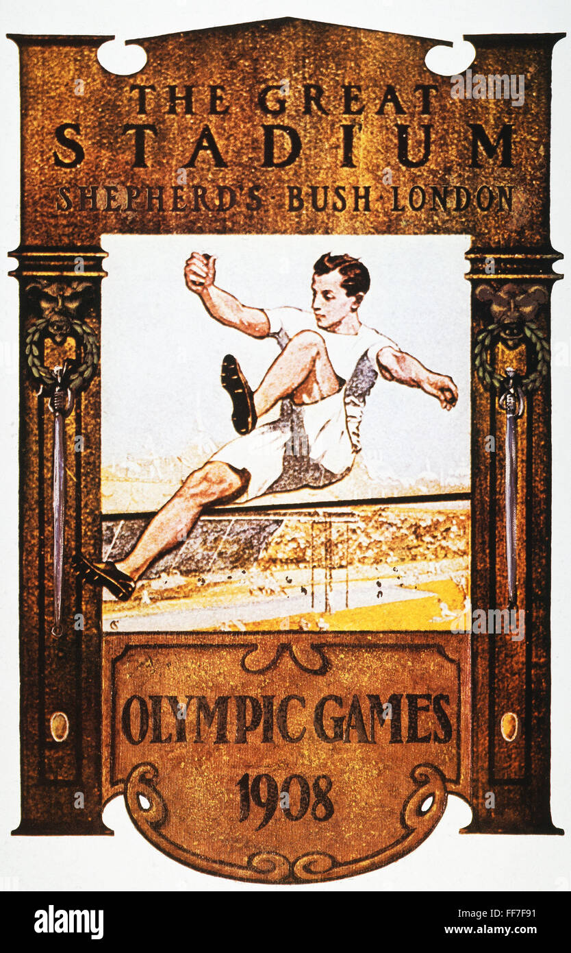 Jeux olympiques, 1908. /Nl affiche officielle de l'Jeux olympiques de