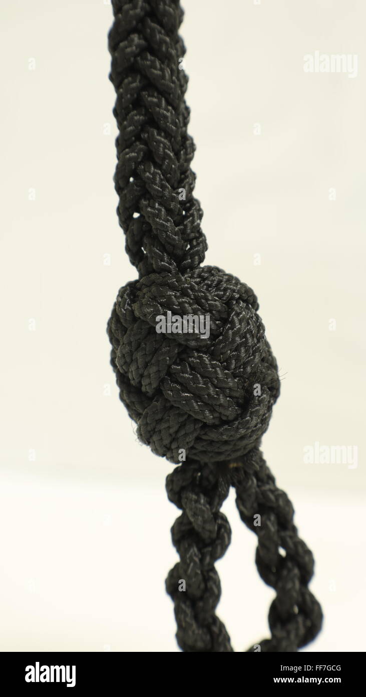 Fantaisie travail en utilisant une corde de nylon utilisé traditionnellement comme cordon par maîtres Banque D'Images
