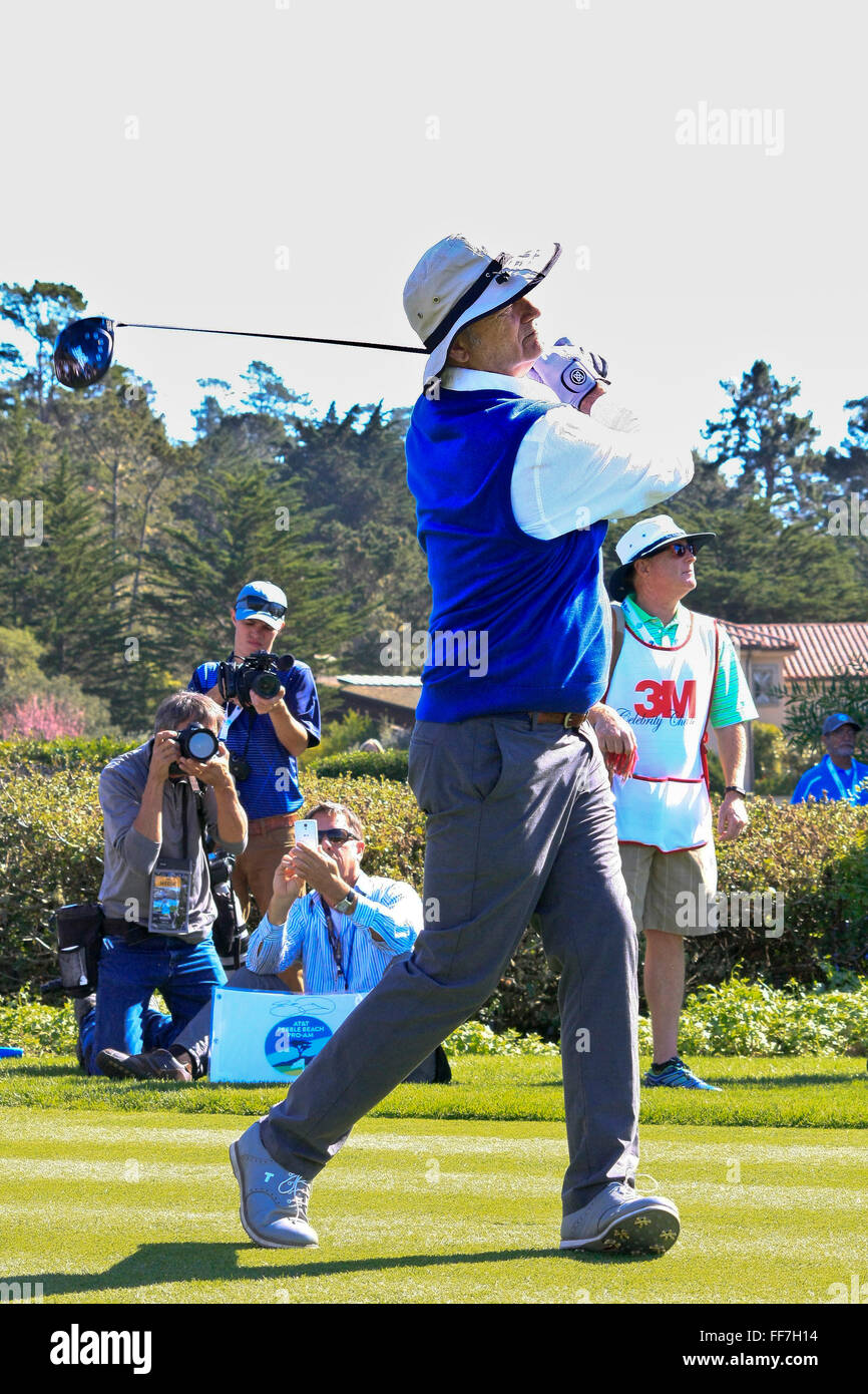 Bill Murray joue à l'AT&T Pro-Am golf PGA événement à Pebble Beach Golf resort Banque D'Images