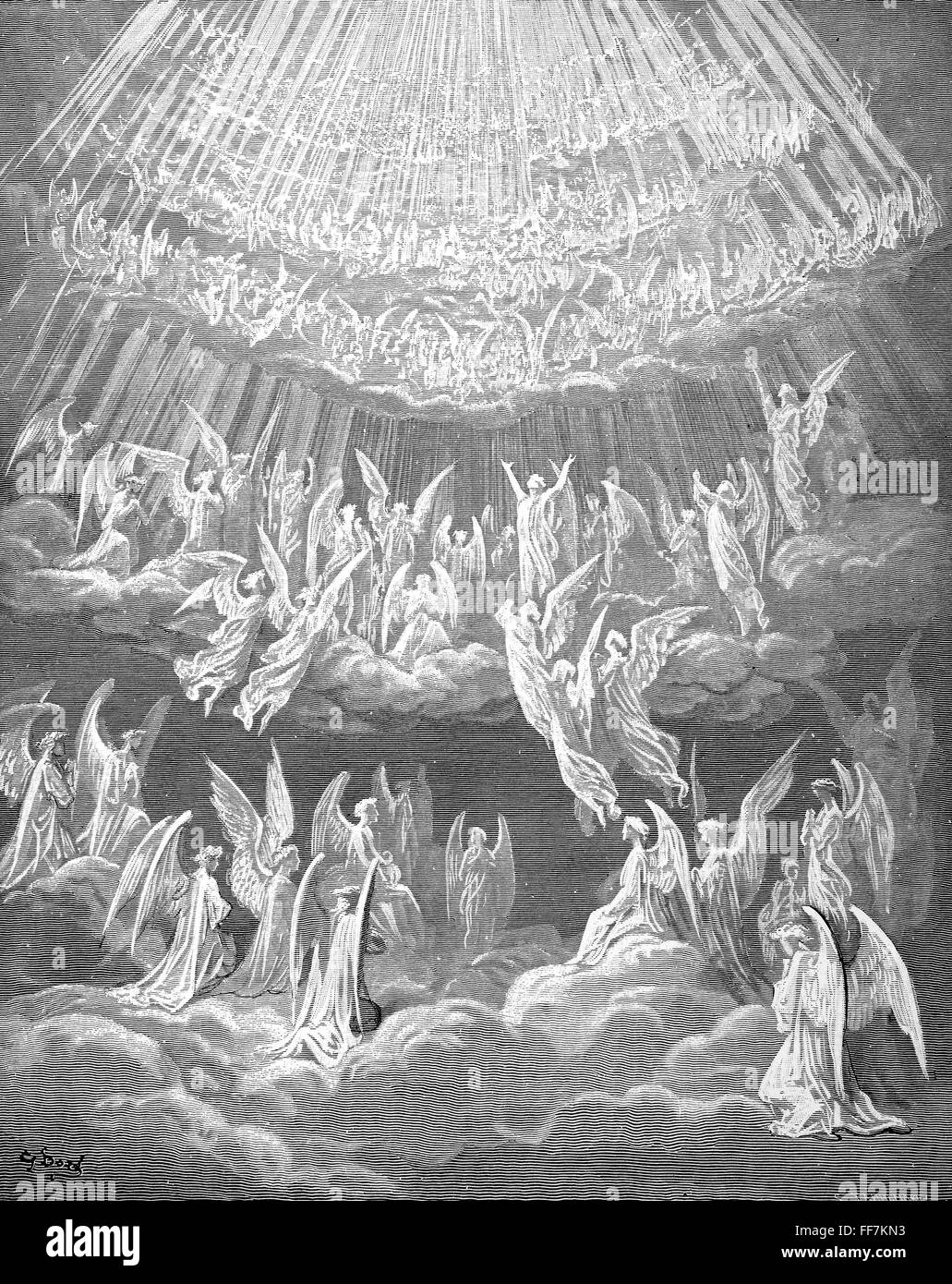 Dante Le Paradis Nle Choeur Celeste La Gravure Sur Bois Apres Gustave Dore Photo Stock Alamy