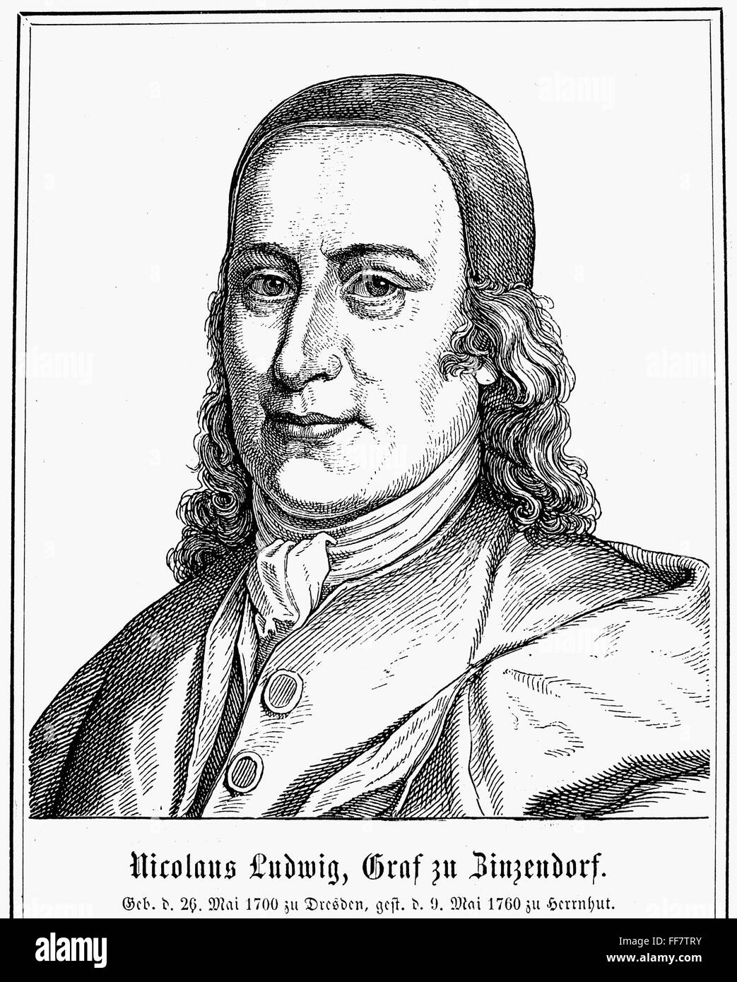 NIKOLAUS von Zinzendorf /n(17001760). Comte Nikolaus Ludwig von