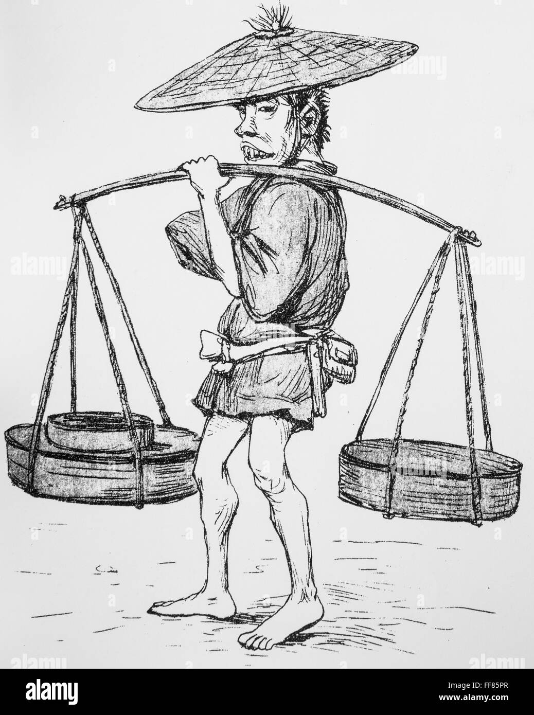 Caricature de Georges Ferdinand Bigot (1860-1927) vendeur de poisson. 1898. Banque D'Images
