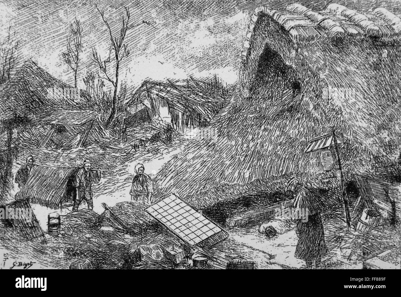Caricature de Georges Ferdinand Bigot (1860-1927) Noubi séisme. 1892. Banque D'Images