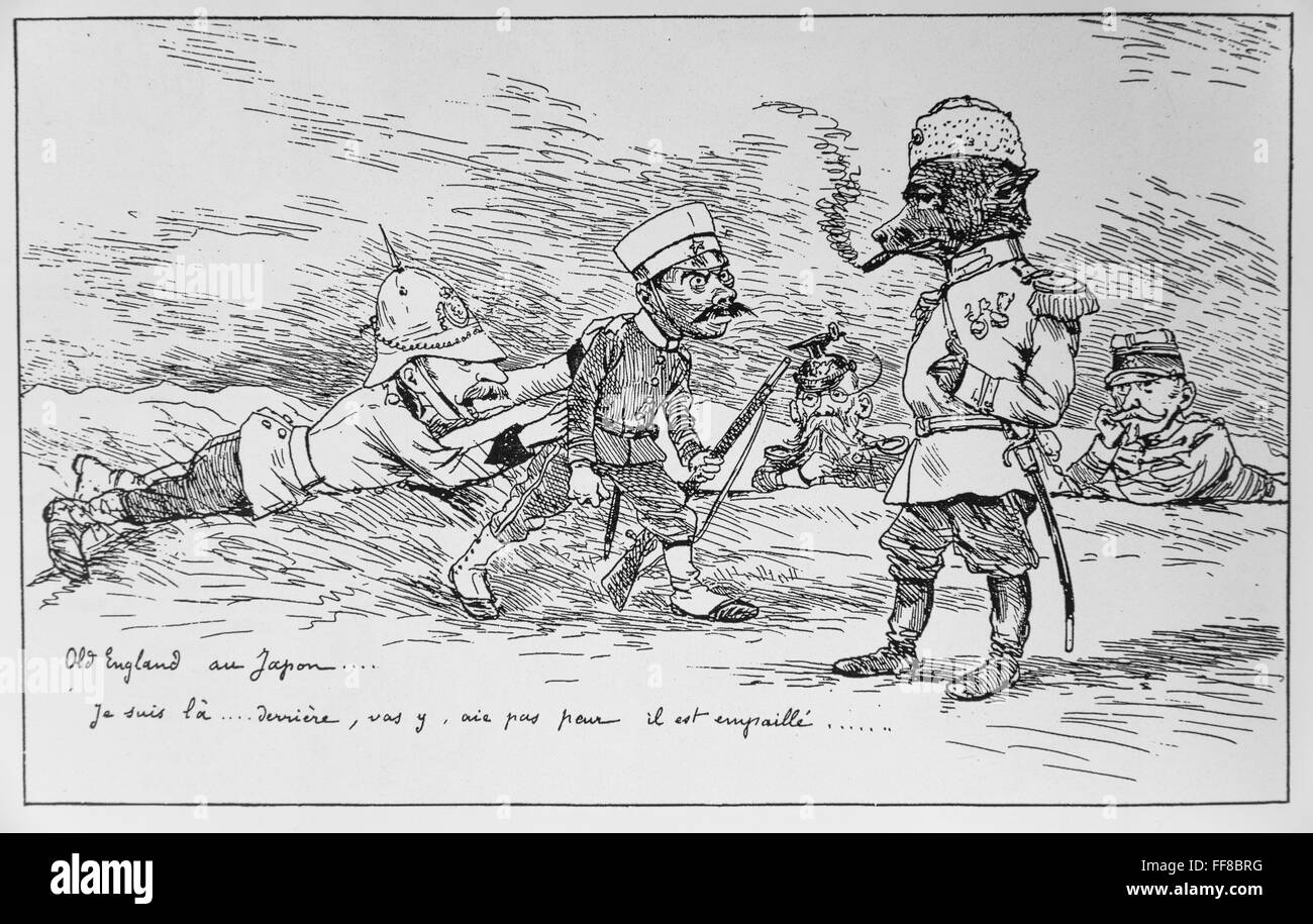 Caricature de Georges Ferdinand Bigot (1860-1927) La Vieille Angleterre dans l'Extrême-Orient. 1895. Banque D'Images