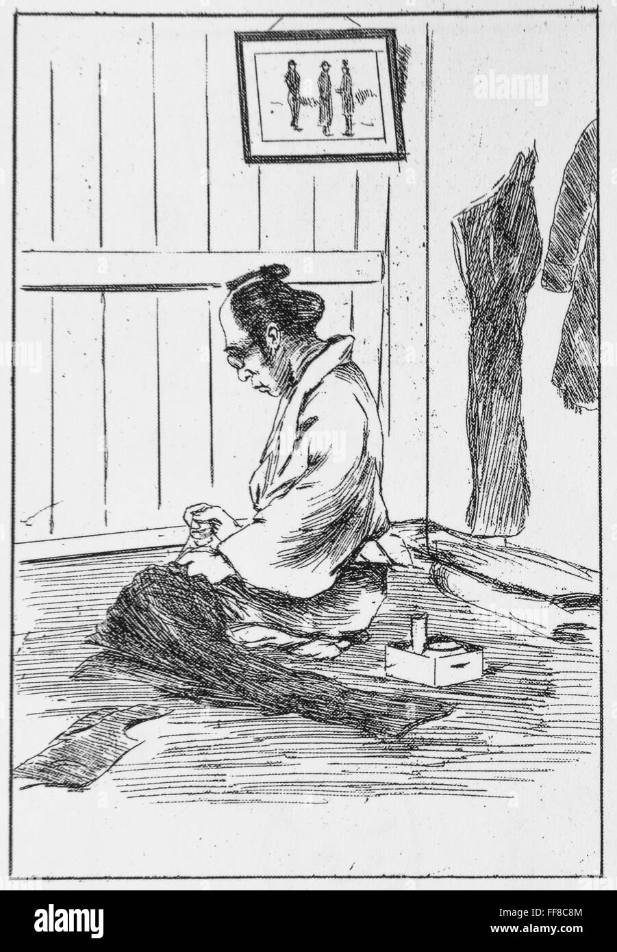 Caricature de Georges Ferdinand Bigot (1860-1927), tailleur. 1883. Banque D'Images
