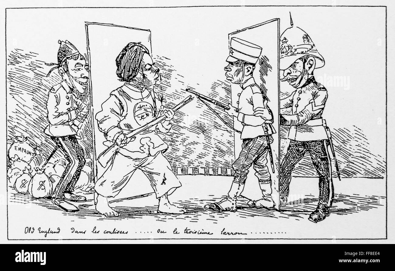 Caricature de Georges Ferdinand Bigot (1860-1927) Grande Bretagne sur l'arrière. 1895. Banque D'Images