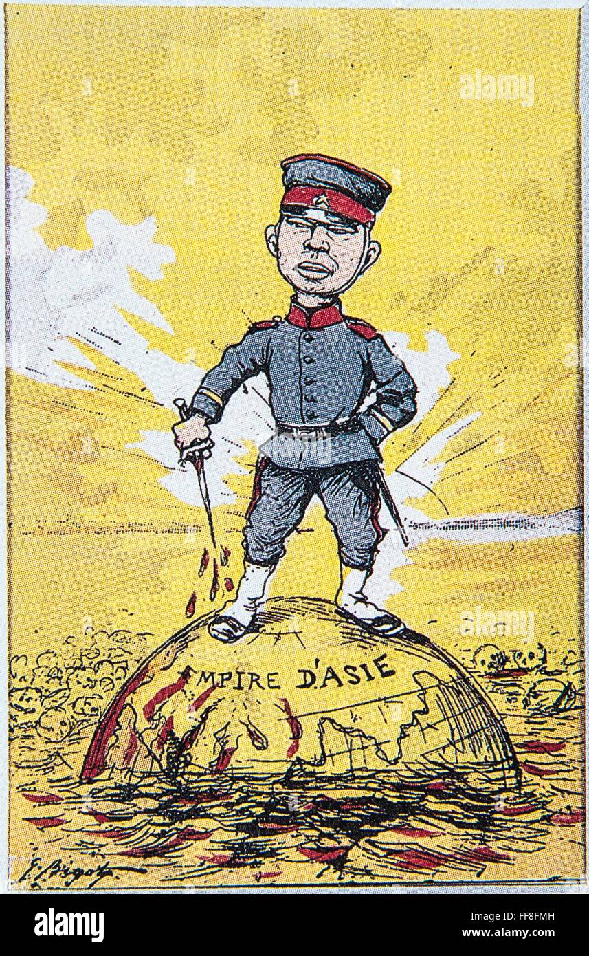 Caricature de Georges Ferdinand Bigot (1860-1927) Rêve de l'Empire du Japon. Guerre russo-japonaise. Banque D'Images
