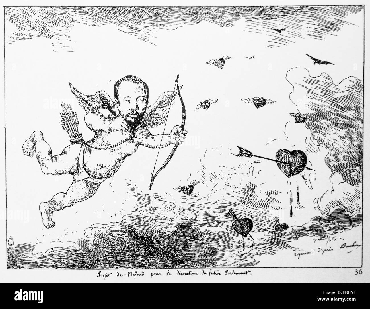 Caricature de Georges Ferdinand Bigot (1860-1927) Hirobumi Ito. 1887. Banque D'Images