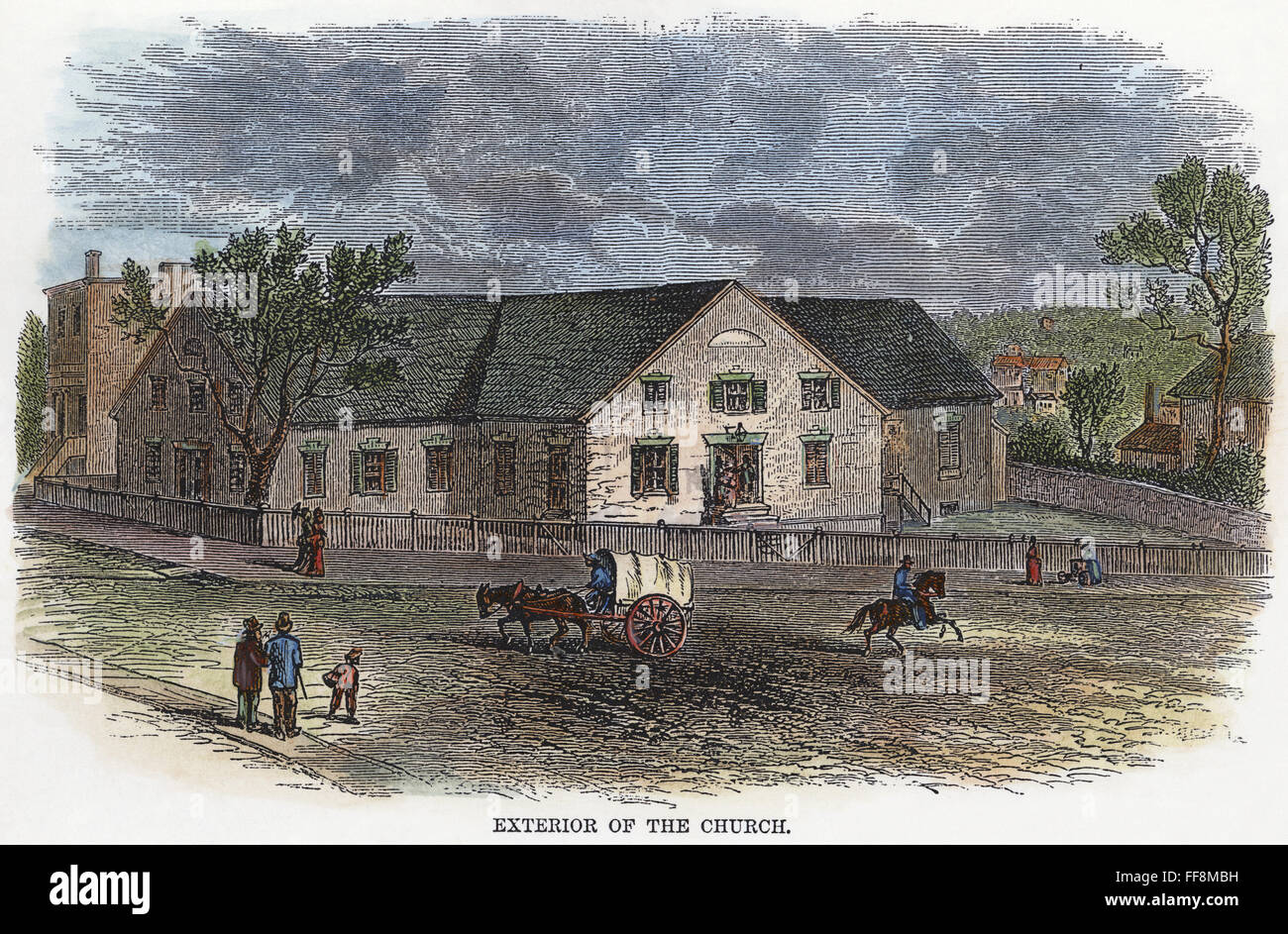 VA : Eglise Noire, 1874. /Nla Première Église africaine à Richmond, en Virginie : American gravure, 1874. Banque D'Images