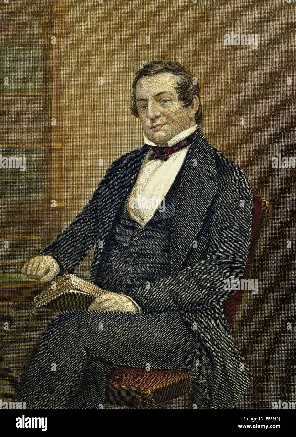 WASHINGTON IRVING /n(1783-1859). L'auteur américaine. Gravure couleur, 19e siècle. Banque D'Images