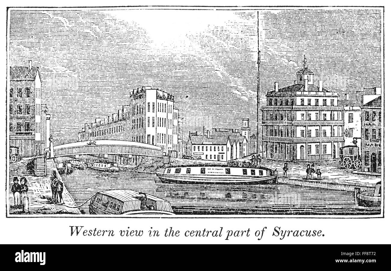 NEW YORK : SYRACUSE, 1841. /NSyracuse Onondoga, comté. La gravure sur bois, 1841. Banque D'Images