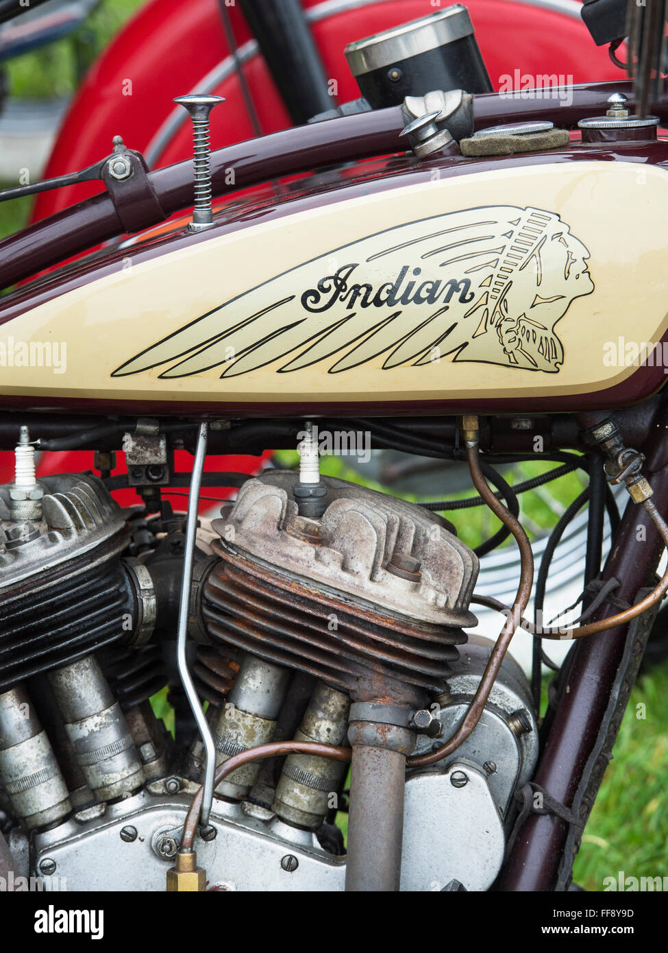 Vintage avant guerre Indian Scout 101 moto. American Classic motorcycle Banque D'Images