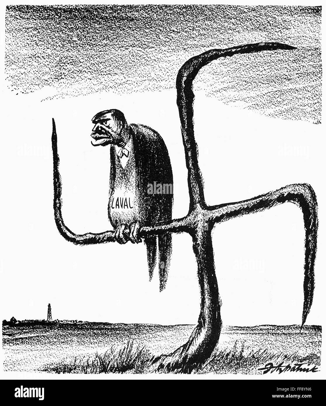 WORLD WAR II : cartoon. /N'Français, je témoignent de l'Ordre nouveau ...