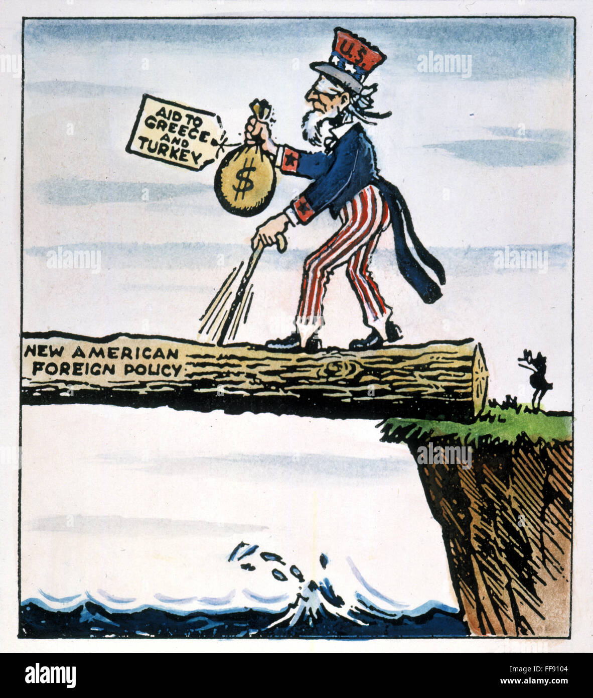 Caricature truman doctine n o american cartoon commentaire