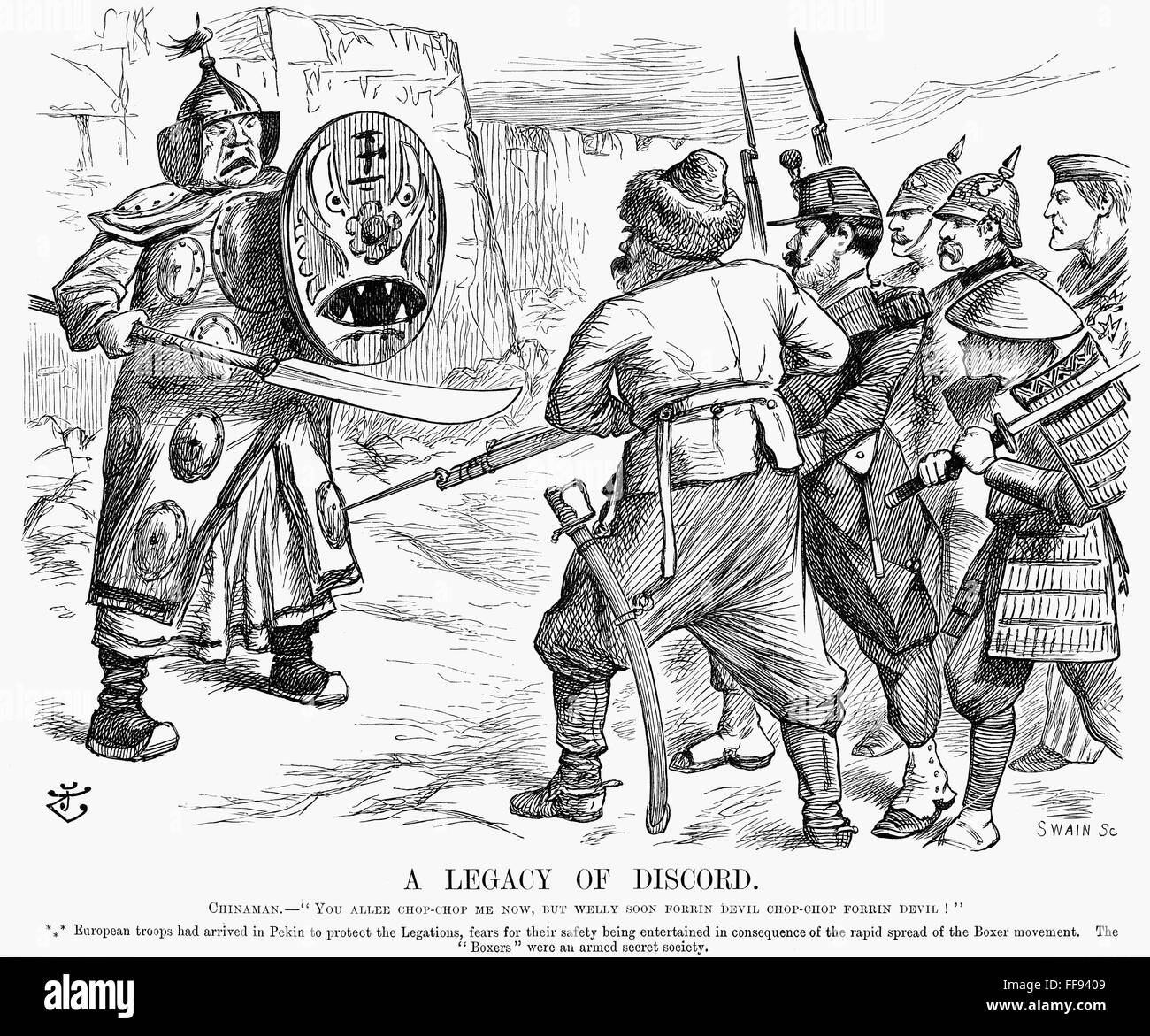 Chine : Révolte des Boxers. /NA caricature britannique réponse à la révolte  des Boxers, par Sir John Tenniel dans 'Punch', 1900 Photo Stock - Alamy