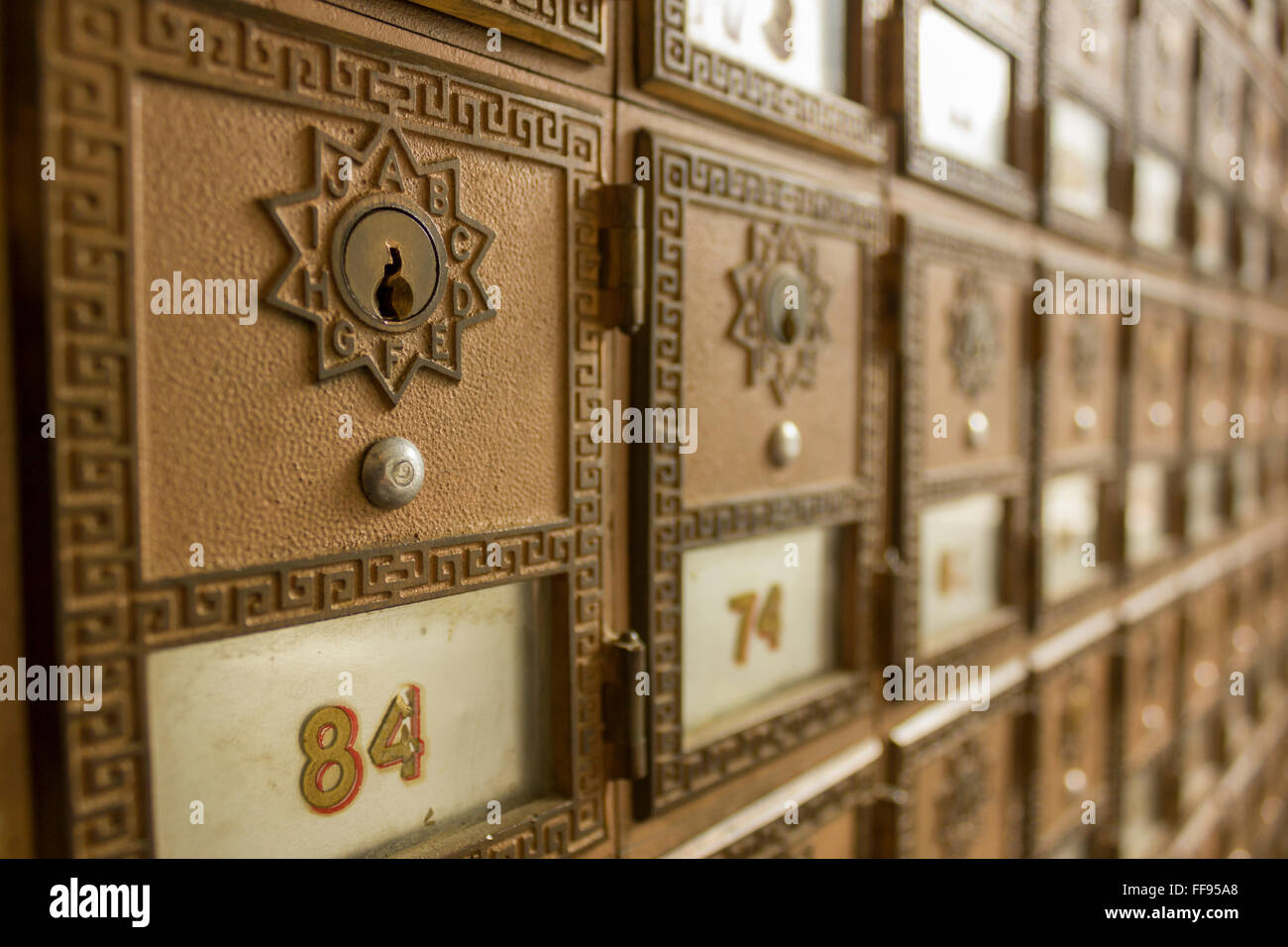 Old Vintage des cases postales Banque D'Images